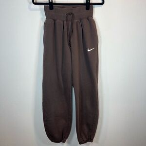 Nike Sportswear Phoenix Fleece High-Waisted Oversized Joggers Pants Brown  Sz XS